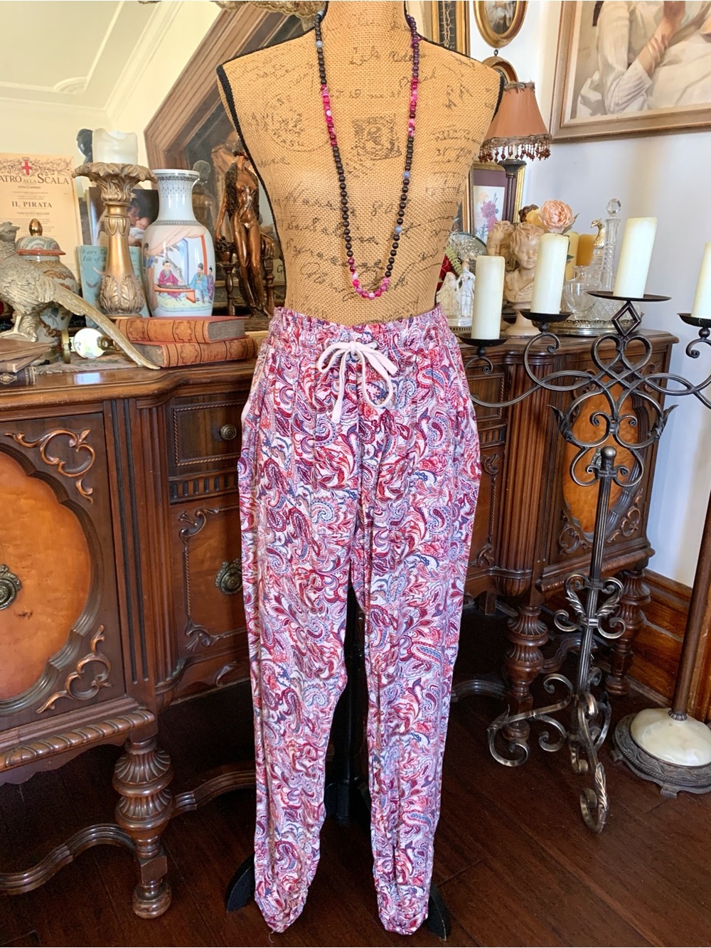 Vintage Paisley Print Boho Hippie Gypsie Harem Pants Leggings